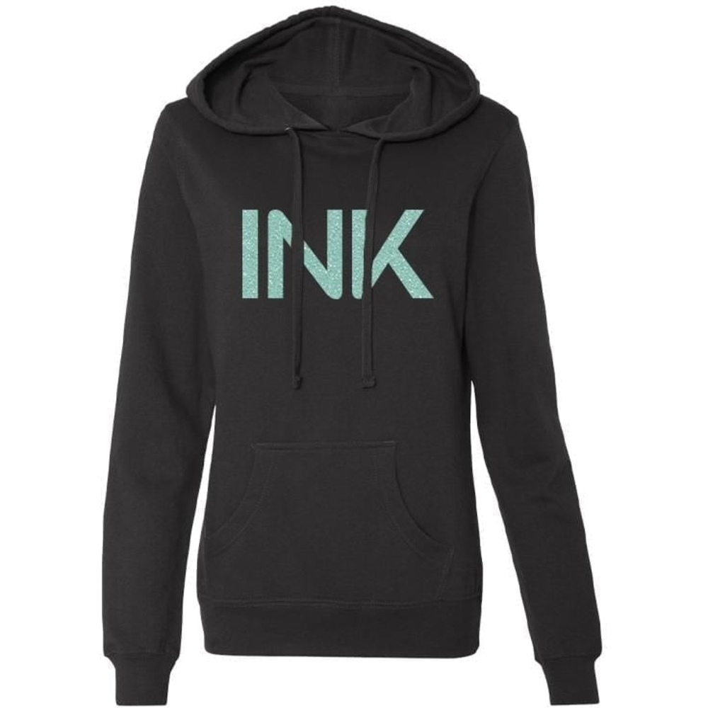 INK Women's Black Sweatshirt with Teal Accent